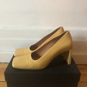 Miista heels, Yellow, Leather, Size 40, 9-9.5 us